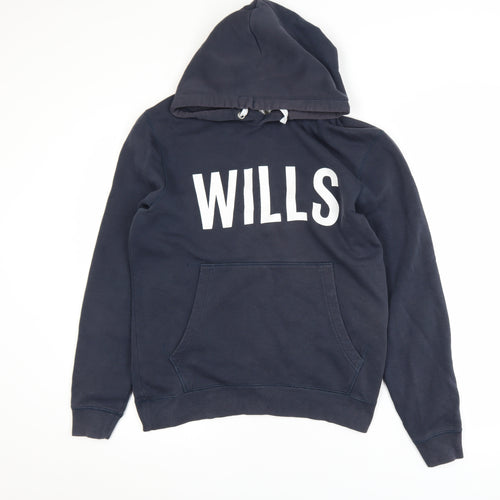 Jack Wills Men's Blue Pullover Hoodie Small Cotton Blend