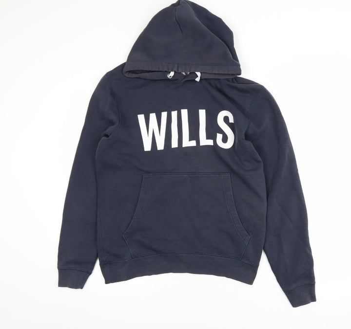 Jack Wills Men's Blue Pullover Hoodie Small Cotton Blend