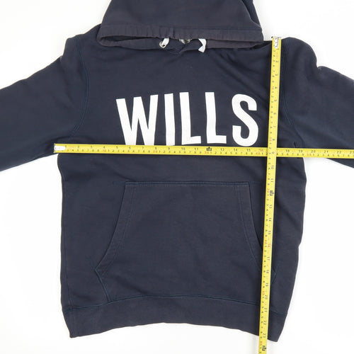 Jack Wills Men's Blue Pullover Hoodie Small Cotton Blend