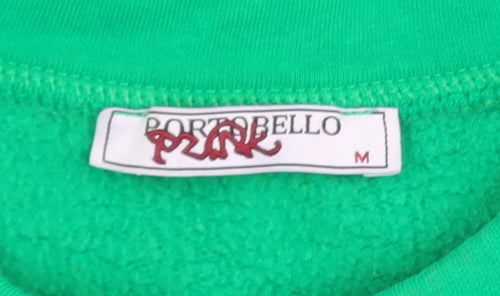 Portobello Pink Green Tie Hem Sweatshirt Women M Casual Crew Neck