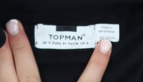 Topman Men's Black Small 1/2 Zip Pullover Sweatshirt