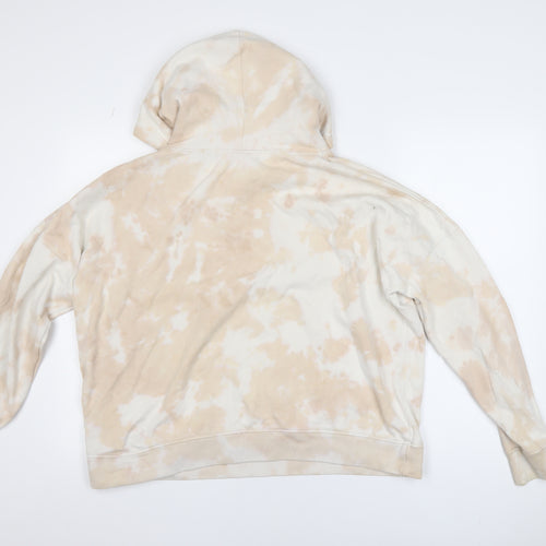 Missguided Playboy Beige Tie Dye Hoodie Womens Size 12 Cotton Pullover