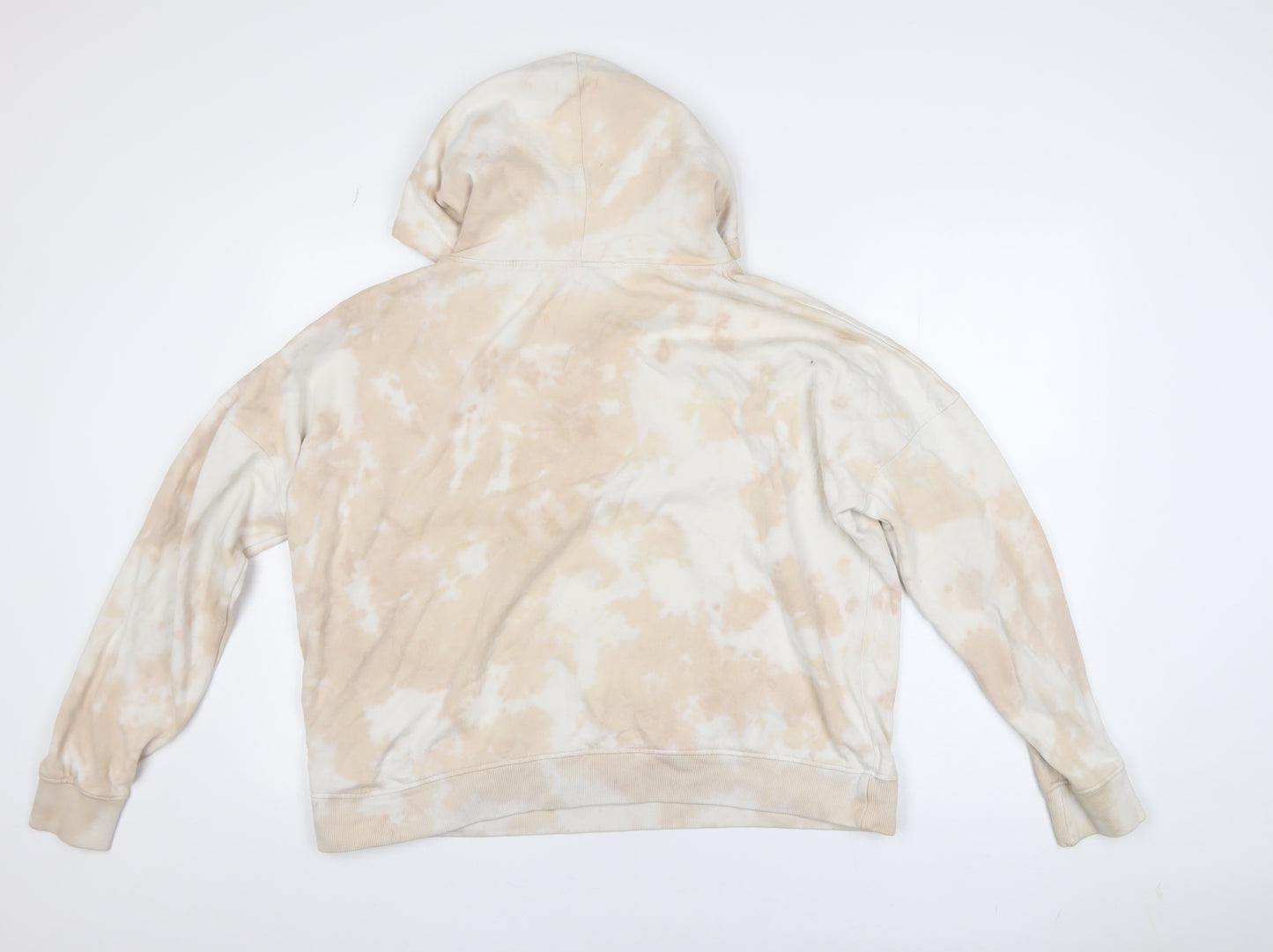 Missguided Playboy Beige Tie Dye Hoodie Womens Size 12 Cotton Pullover