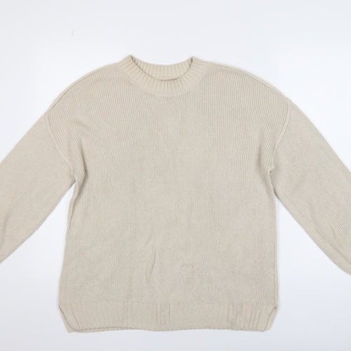 Hollister Womens Beige Crew Neck Knit Pullover Jumper XS