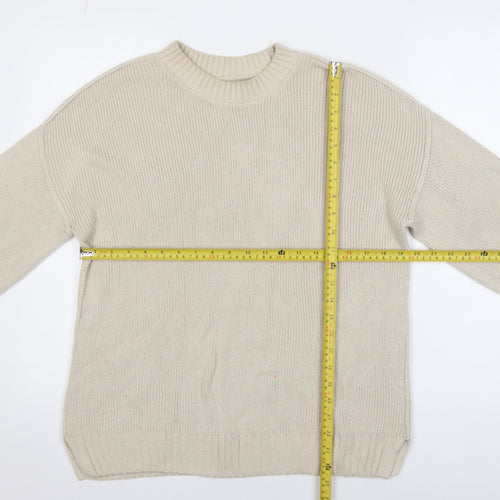 Hollister Womens Beige Crew Neck Knit Pullover Jumper XS