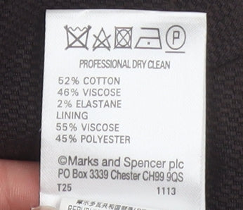 Marks and Spencer Women Black UK 14 Cotton Blend Single-Breasted Blazer
