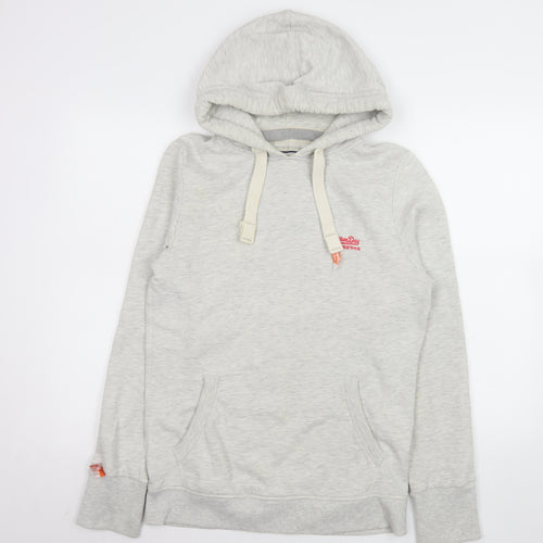 Superdry Women's Grey Pullover Hoodie Size XS Cotton Blend