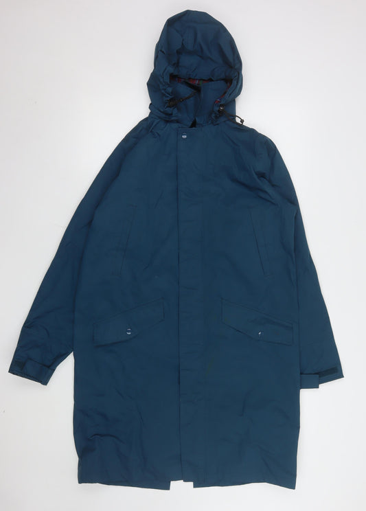 Cotton Traders Men's Blue Hooded Waterproof Parka Coat Size S
