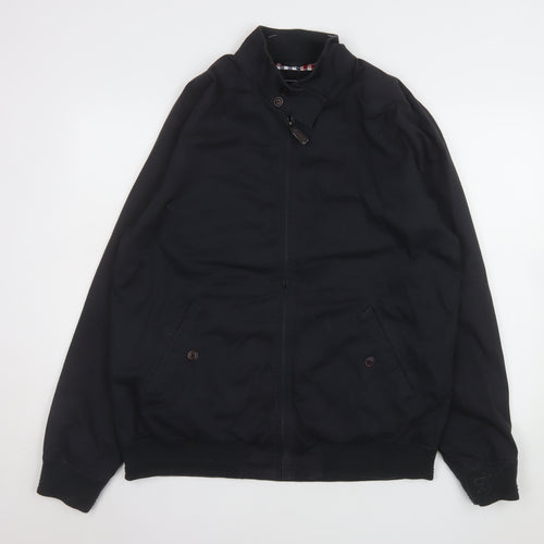 Maine New England Men's Black Bomber Jacket L Classic Twill Full Zip