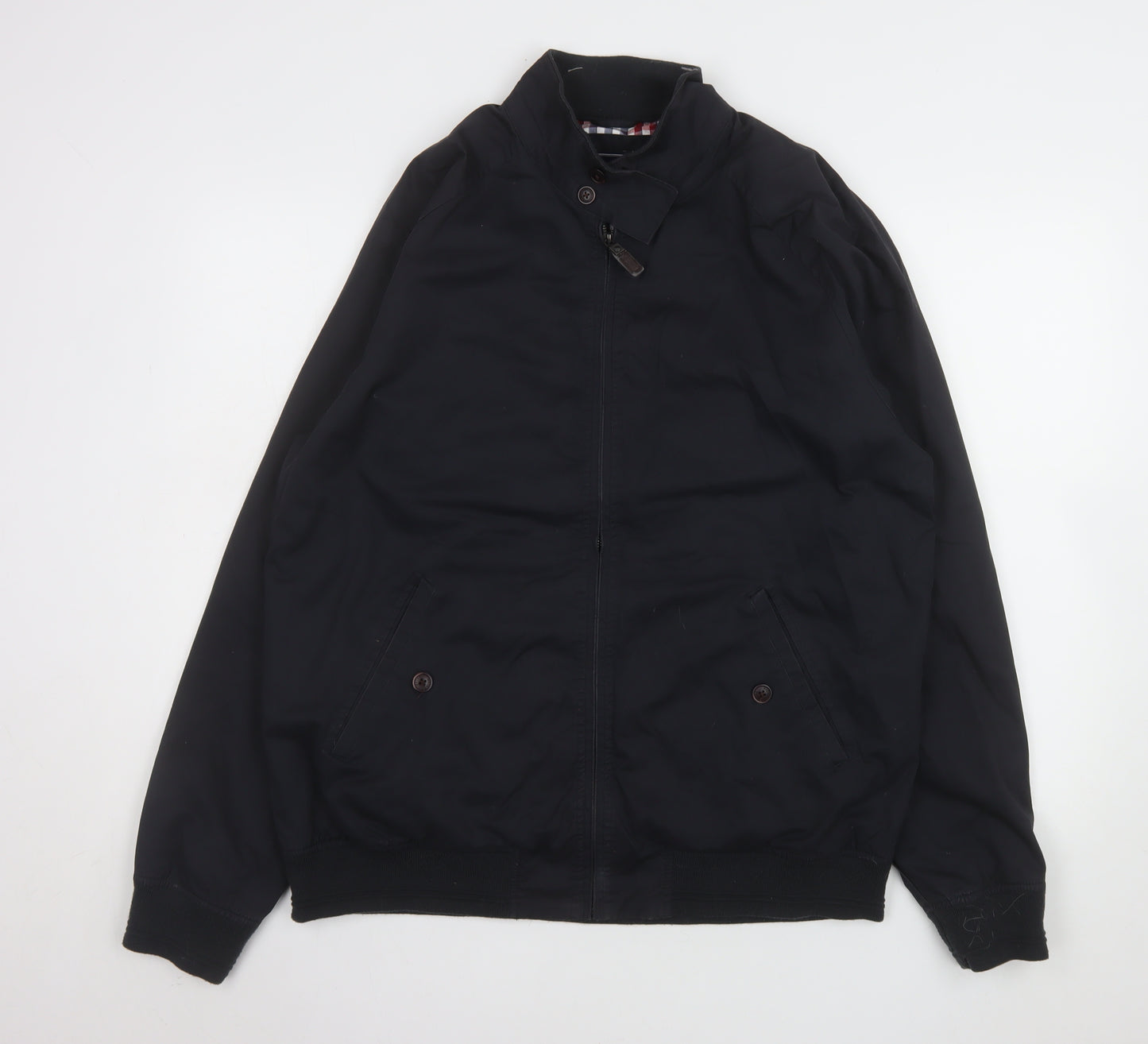 Maine New England Men's Black Bomber Jacket L Classic Twill Full Zip