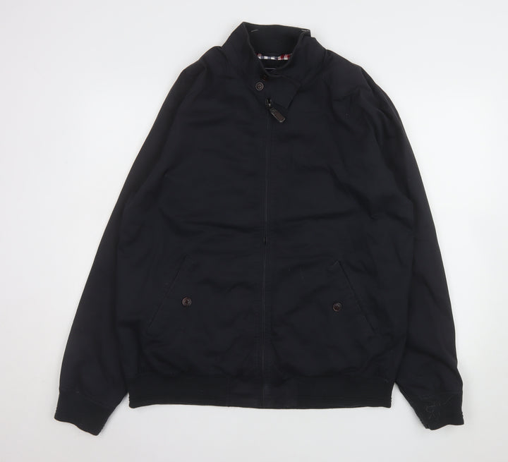 Maine New England Men's Black Bomber Jacket L Classic Twill Full Zip