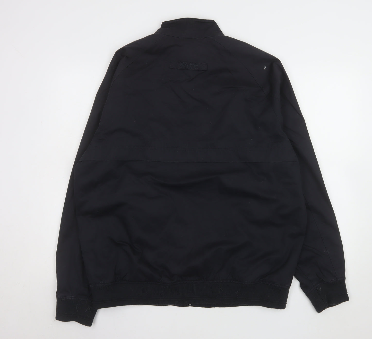 Maine New England Men's Black Bomber Jacket L Classic Twill Full Zip