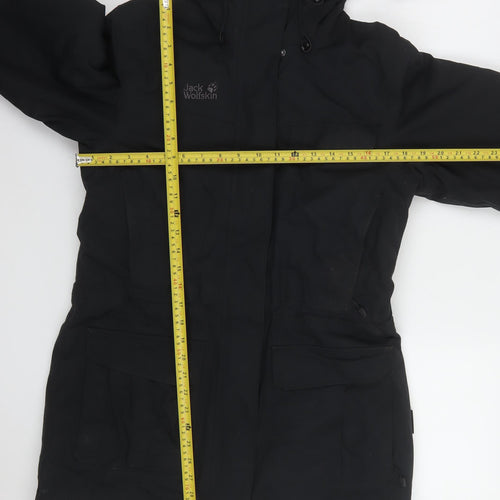 Jack Wolfskin Women's Black Long Waterproof Parka Coat Size 10