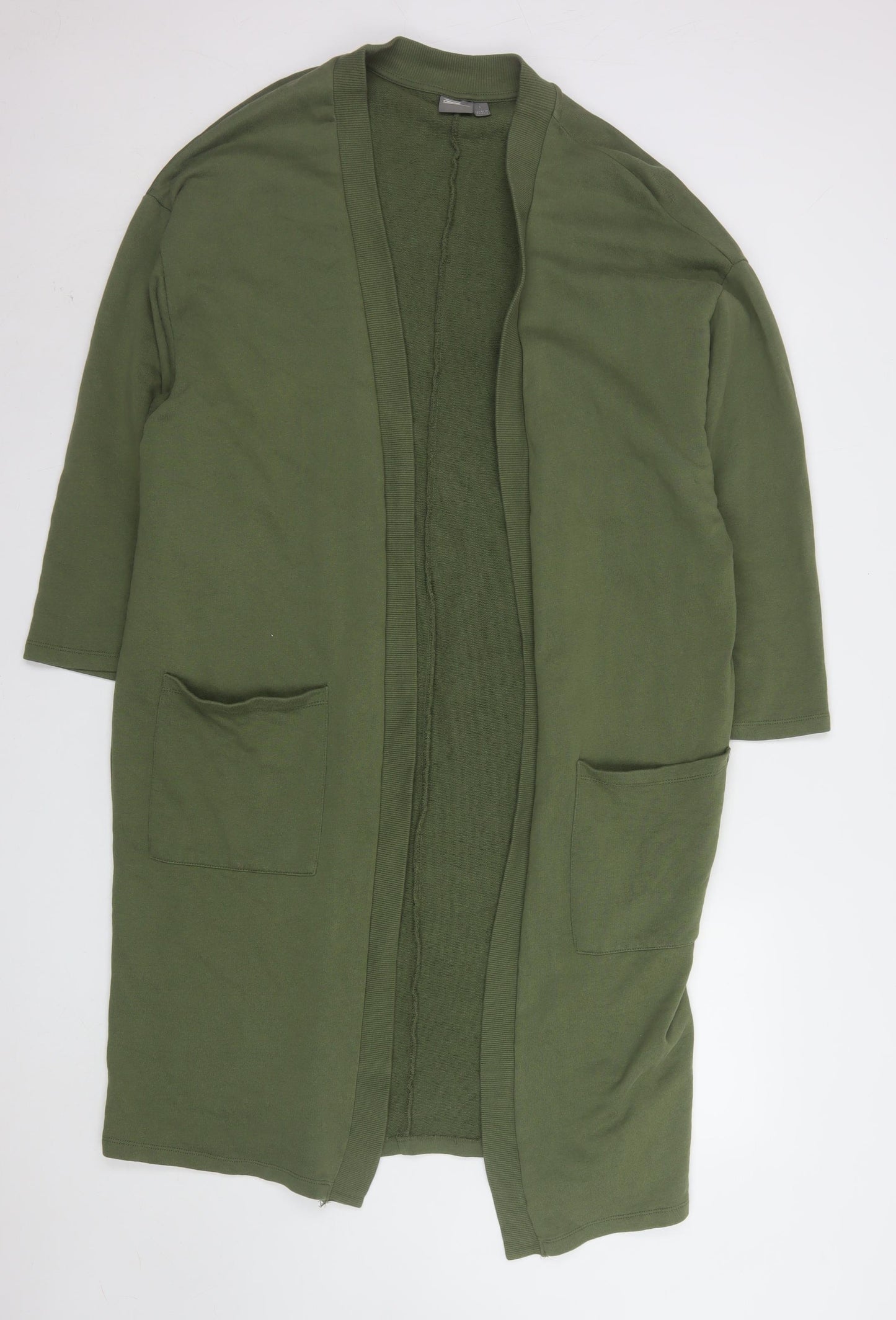 ASOS Women’s Green Long Cotton Coatigan Size L