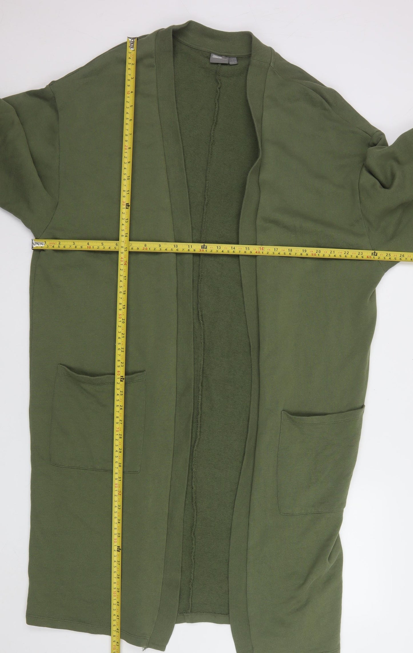 ASOS Women’s Green Long Cotton Coatigan Size L