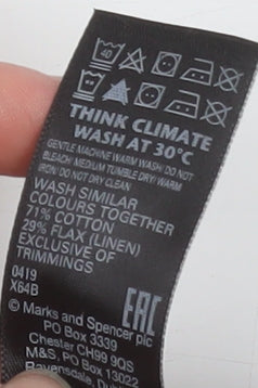 Marks and Spencer Women Black Size 14 Linen Blend Blazer Jacket