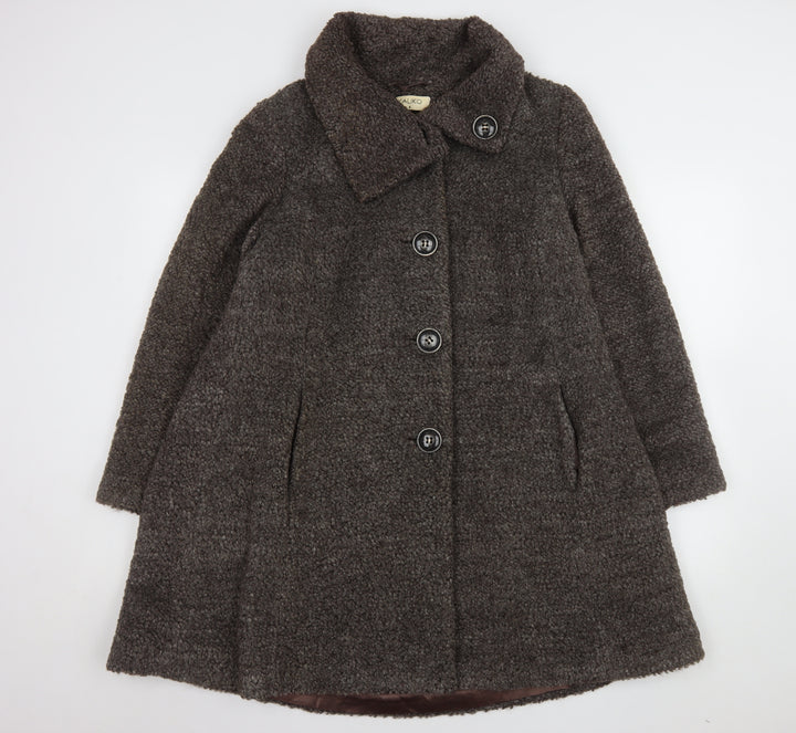 Kaliko Women Brown Wool Mohair Blend Mid-Length Coat Size 8