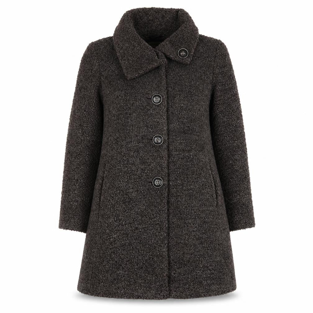 Kaliko Women Brown Wool Mohair Blend Mid-Length Coat Size 8