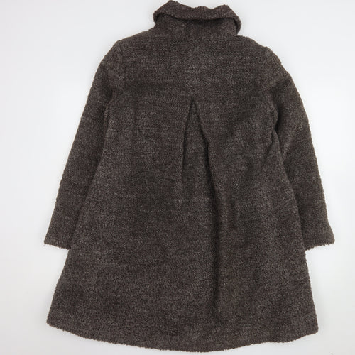 Kaliko Women Brown Wool Mohair Blend Mid-Length Coat Size 8