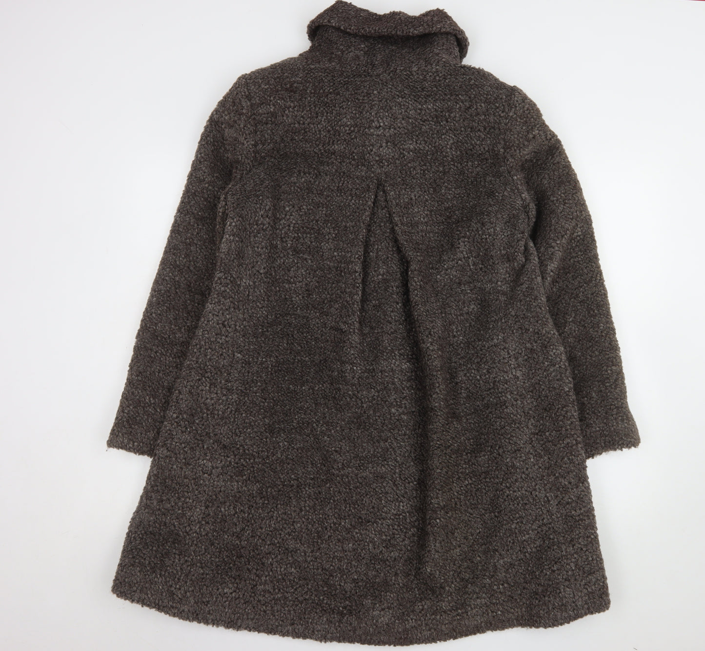 Kaliko Women Brown Wool Mohair Blend Mid-Length Coat Size 8