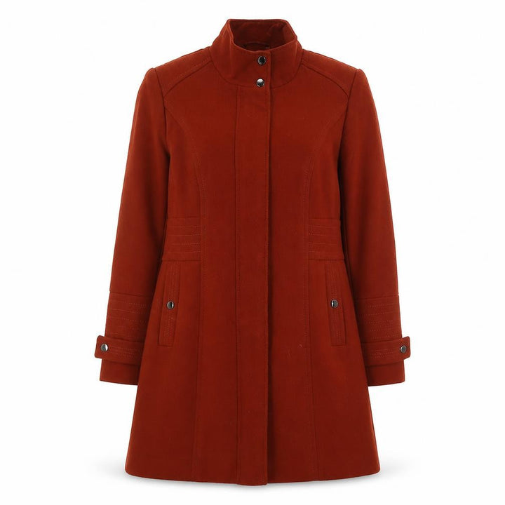 Wallis Womens Brown Mid-Length Coat UK 14 Lined Classic Overcoat