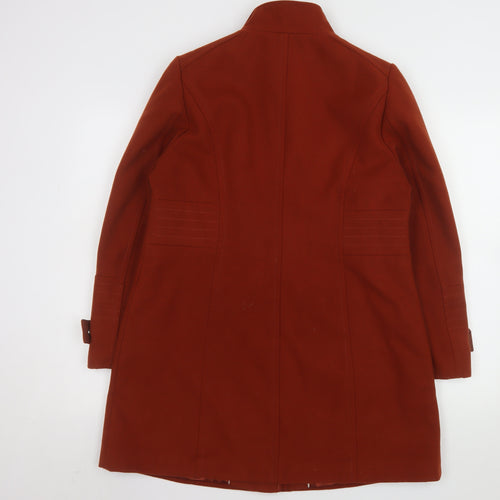 Wallis Womens Brown Mid-Length Coat UK 14 Lined Classic Overcoat