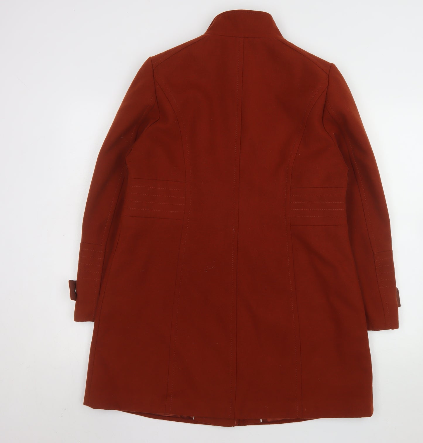 Wallis Womens Brown Mid-Length Coat UK 14 Lined Classic Overcoat