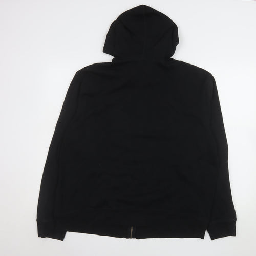 GAP Women's Black XL Full Zip Hooded Cotton Blend Logo Jacket