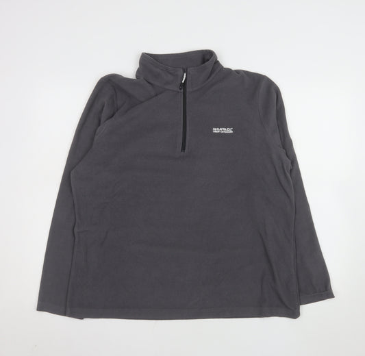 Regatta Great Outdoors Women’s Grey Fleece Pullover UK 18 1/4 Zip Sweatshirt