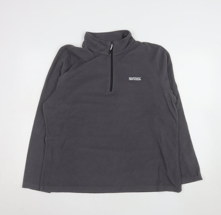 Regatta Great Outdoors Women’s Grey Fleece Pullover UK 18 1/4 Zip Sweatshirt