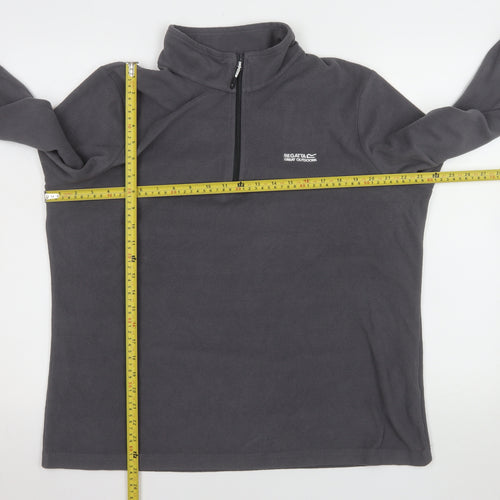 Regatta Great Outdoors Women’s Grey Fleece Pullover UK 18 1/4 Zip Sweatshirt