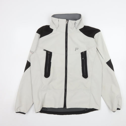 Peak Performance Men Grey Softshell Outdoor Jacket Size S