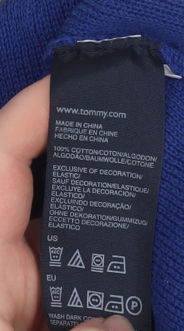 Tommy Hilfiger Men's Blue XL 1/4 Zip Mock Neck Cotton Sweatshirt