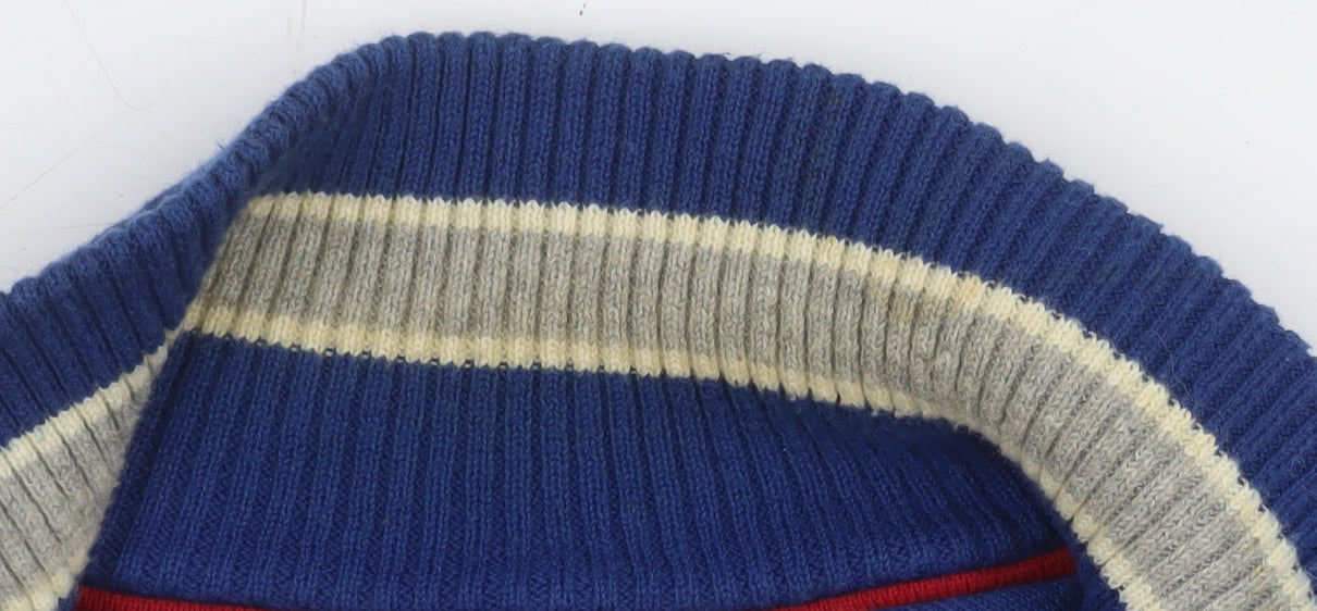 Tommy Hilfiger Men's Blue XL 1/4 Zip Mock Neck Cotton Sweatshirt