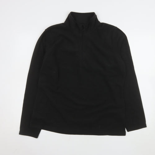 Mountain Warehouse Men’s Black Fleece Pullover Sweatshirt L