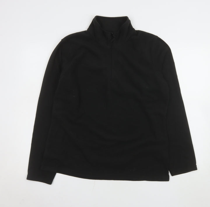 Mountain Warehouse Men’s Black Fleece Pullover Sweatshirt L