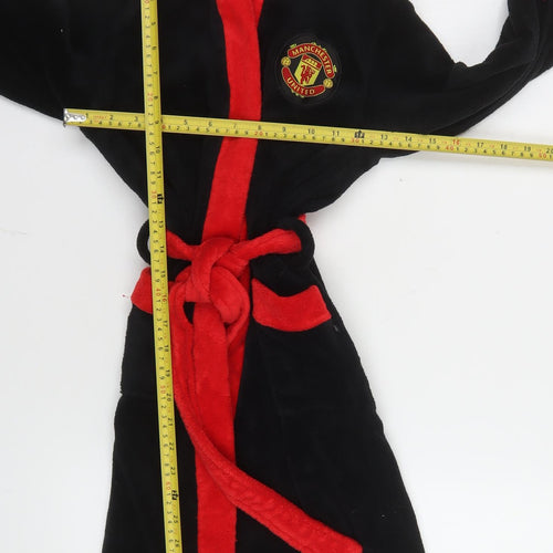 Manchester United Boys Black Red Fleece Hooded Robe 9-10 Years