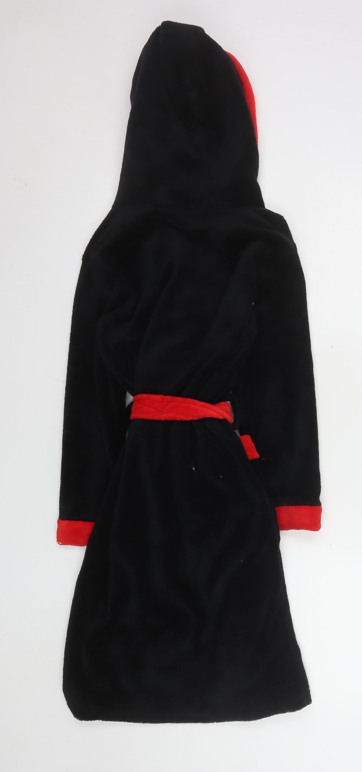 Manchester United Boys Black Red Fleece Hooded Robe 9-10 Years