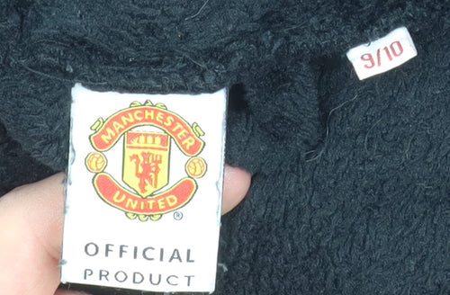 Manchester United Boys Black Red Fleece Hooded Robe 9-10 Years