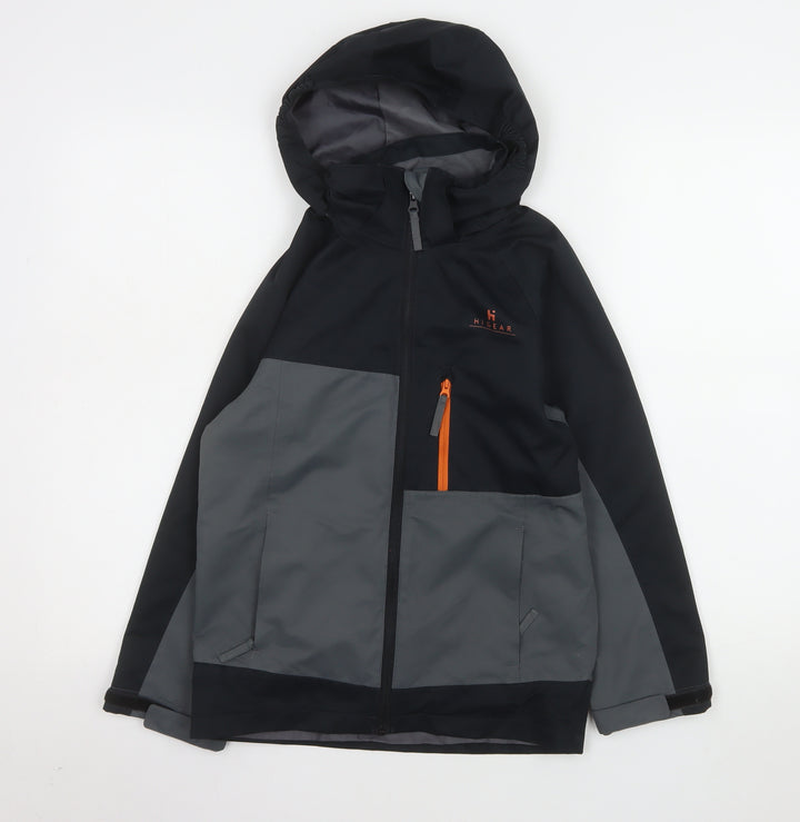 Hi Gear Boys Black Waterproof Hooded Softshell Rain Jacket 7-8 Years