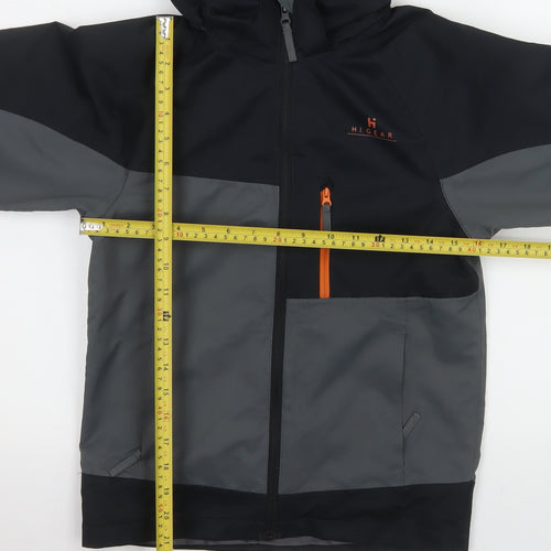 Hi Gear Boys Black Waterproof Hooded Softshell Rain Jacket 7-8 Years