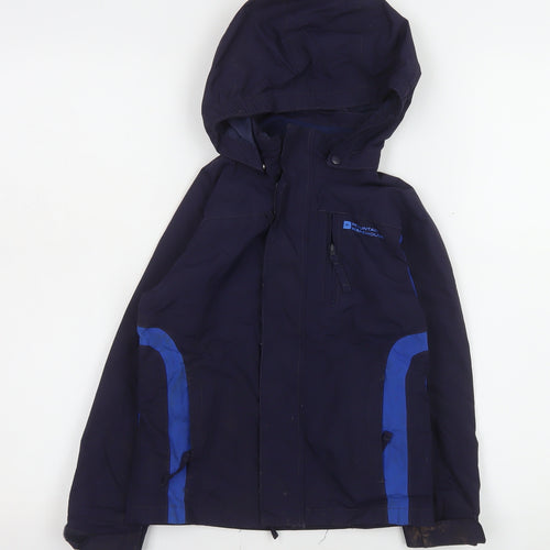 Mountain Warehouse Boys Blue Waterproof Hooded Rain Coat Jacket 5-6 Years