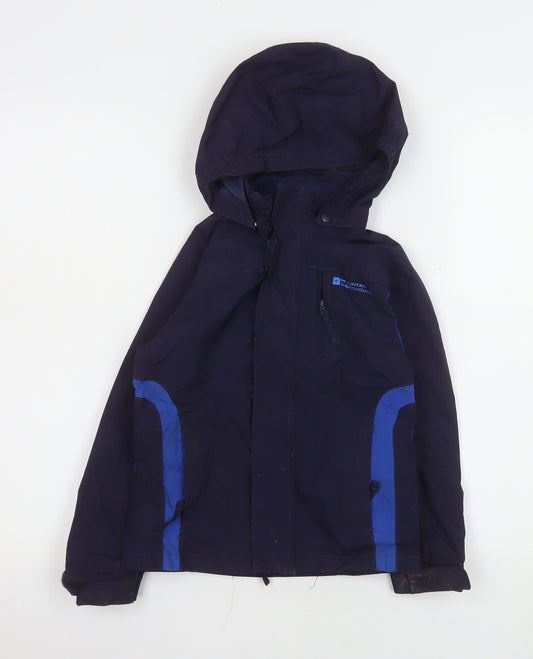 Mountain Warehouse Boys Blue Waterproof Hooded Rain Coat Jacket 5-6 Years