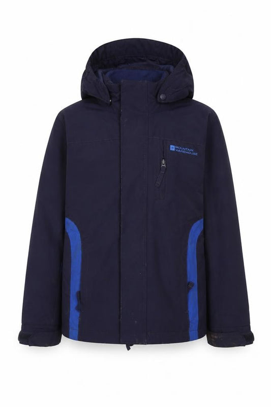 Mountain Warehouse Boys Blue Waterproof Hooded Rain Coat Jacket 5-6 Years