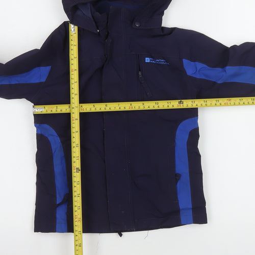 Mountain Warehouse Boys Blue Waterproof Hooded Rain Coat Jacket 5-6 Years