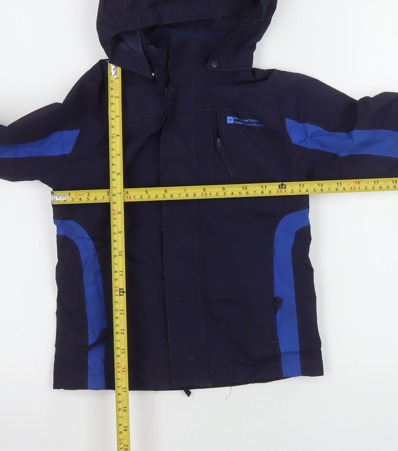 Mountain Warehouse Boys Blue Waterproof Hooded Rain Coat Jacket 5-6 Years