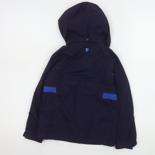Mountain Warehouse Boys Blue Waterproof Hooded Rain Coat Jacket 5-6 Years