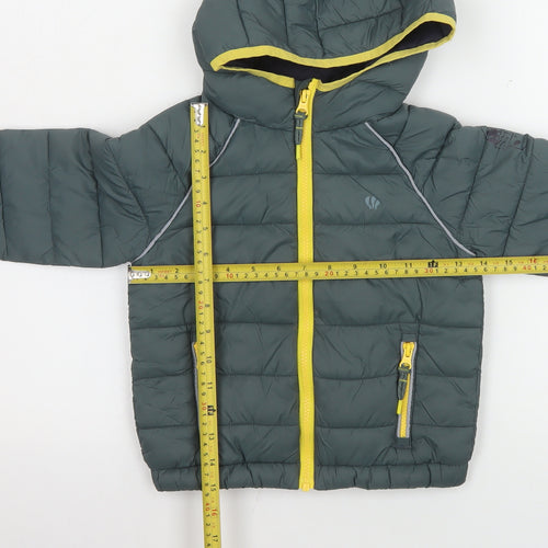 FatFace Boys Green Hooded Puffer Jacket 3-4 Years Nylon Winter Coat