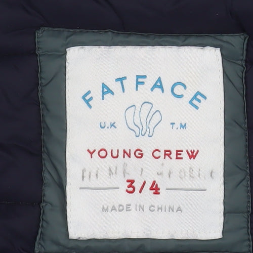 FatFace Boys Green Hooded Puffer Jacket 3-4 Years Nylon Winter Coat