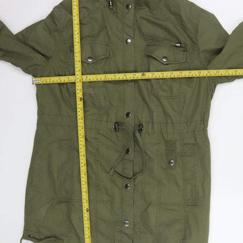 South Women’s Green Cotton Parka Jacket UK 14 Hooded Casual